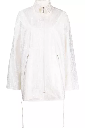 Fendi - Reversible Monogram Logo-Jacquard Two-Tone Shell and Mesh Jacket -  White Fendi