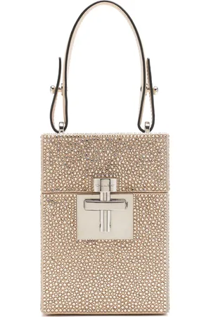 Oscar de la Renta Crystal pave alibi cube bag