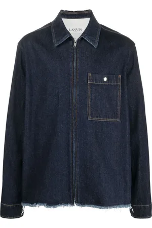 Lanvin Raw-cut zip-up denim jacket
