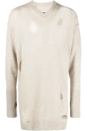 Maison Margiela Distressed-effect knitted jumper