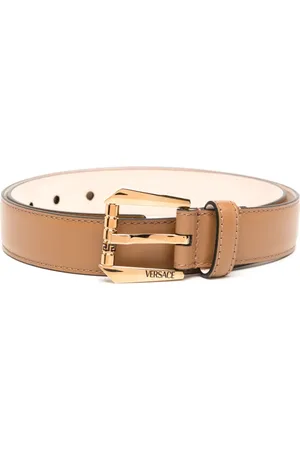 VERSACE Logo-engraved leather belt