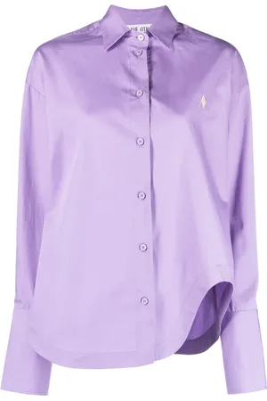 The Attico Eliza asymmetric cotton-poplin shirt