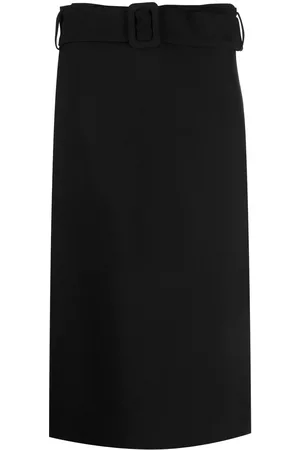 P.A.R.O.S.H. Belted straight midi skirt