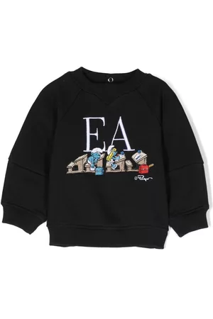 Emporio Armani Logo-embroidered organic cotton sweatshirt