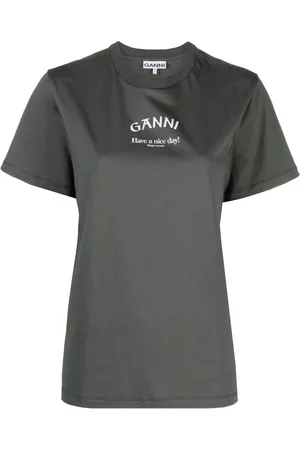 Ganni Logo-print organic-cotton T-shirt