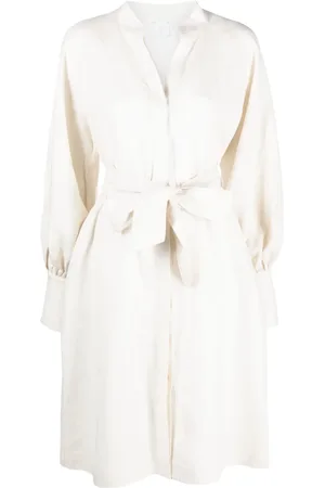 ELEVENTY Belted linen dress