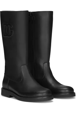 Dolce & Gabbana Logo-embossed leather wellies