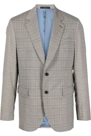 Paul Smith Check-pattern stretch-wool blazer