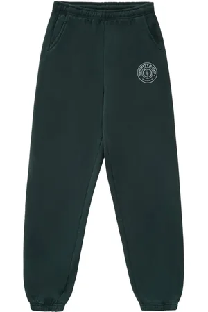 Sporty & Rich Logo-crest cotton track pants