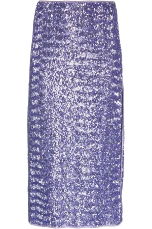 Oseree Night sequinned midi skirt