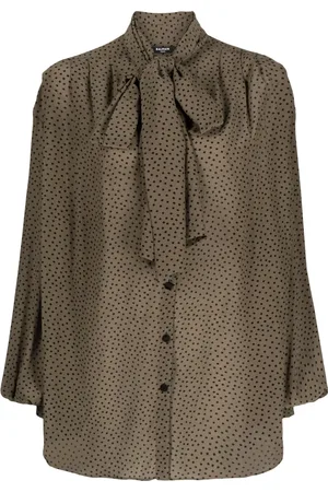 Balmain Polka dot-print silk blouse