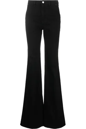 DEL CORE Logo-patch flared cotton trousers