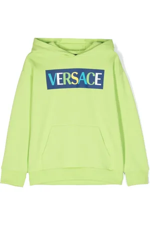 VERSACE Logo-print jersey-fleece hoodie