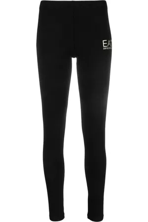 EA7 Logo-print cotton leggings