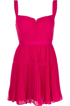 Self-Portrait Pleated bustier minidress