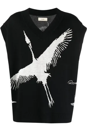 ROUGH. Patterned intarsia-knit sleeveless jumper