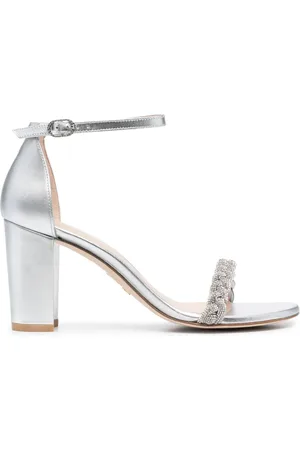 Stuart Weitzman NearlyNude 80mm metallic-finish sandals