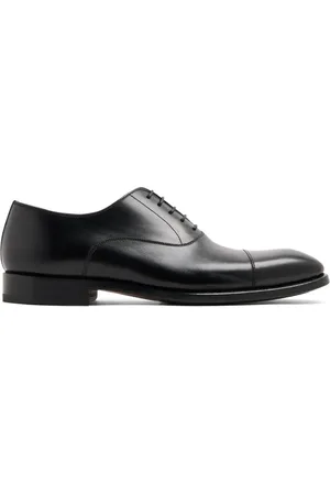 Magnanni Tonal-stitching leather oxford shoes