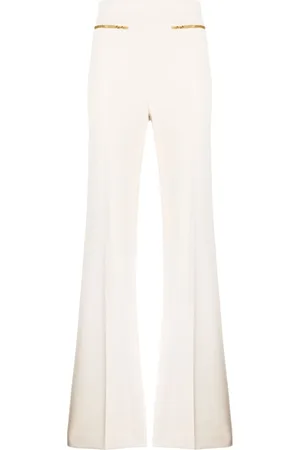 Elisabetta Franchi Chain-embellished crepe palazzo pants