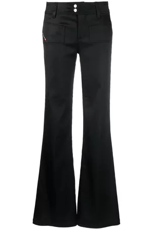 Diesel Low-rise flared satin trousers