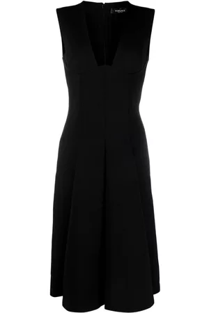 VERSACE Box-pleat sleeveless midi dress