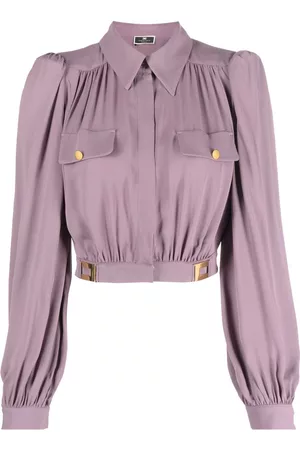 Elisabetta Franchi Logo-plaque cropped blouse