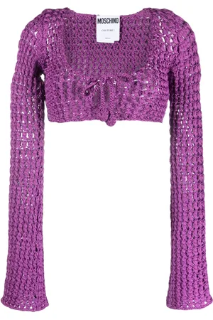 Moschino Open-knit cropped top