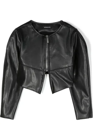 MONNALISA Zip-up faux-leather jacket