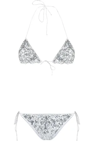 Oseree Sequin-embellished triangle bikini set