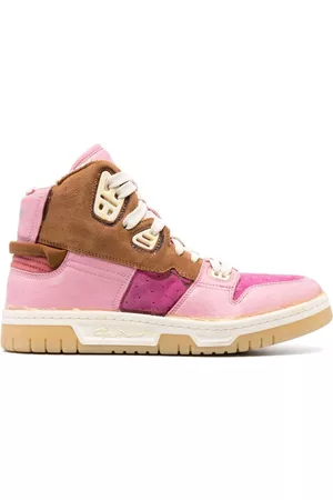 08STHLM High Destroyed W Pink/Beige High Top Leather Sneakers