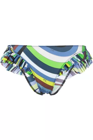 Puccini Graphic-print ruffled bikini bottoms
