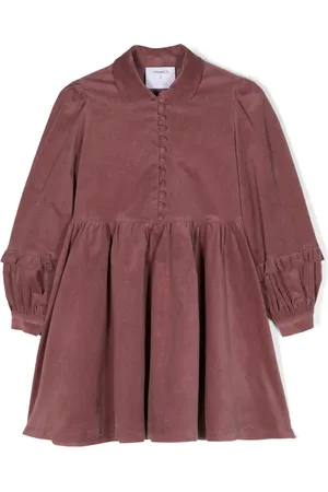 Simonetta Band-collar button-up dress