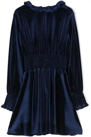 Simonetta Velvet long-sleeve flared dress
