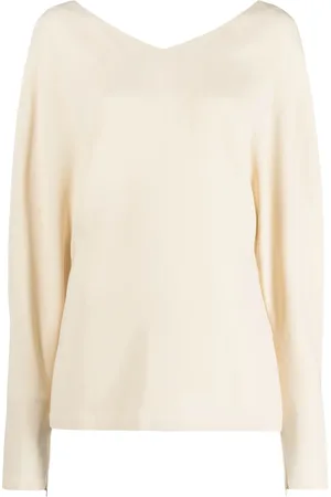 Stella McCartney Stitched V-neck long-sleeve blouse