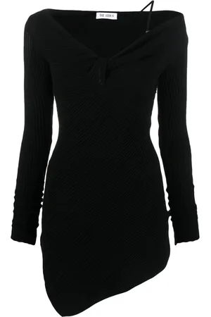 The Attico Desai asymmetric ribbed-knit minidress