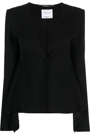 BLUMARINE Draped single-breasted cady blazer