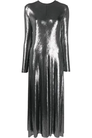 FORTE FORTE Metallic-finish shift maxi dress