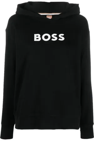 HUGO BOSS Logo-print organic cotton hoodie