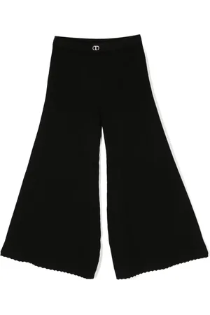 Twin-Set Logo-plaque wide-leg trousers