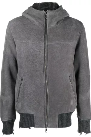 GIORGIO BRATO Hooded zip-up leather jacket