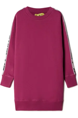 OFF-WHITE Logo-tape cotton sweatshirt dress