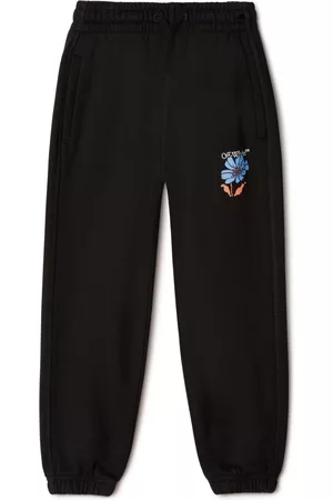 OFF-WHITE Logo Flowers cotton track pants