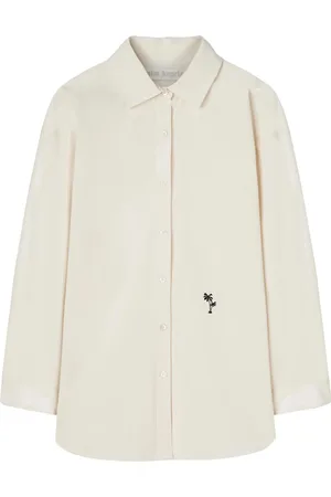 Palm Angels Palms-embroidered poplin shirt