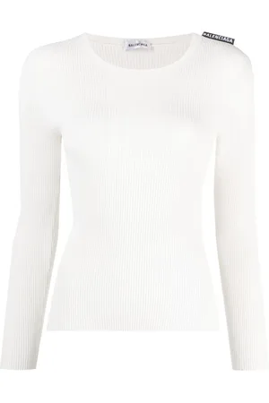 Balenciaga Ribbed knit long-sleeved top