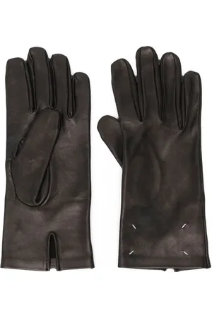 Maison Margiela Sandstorm four-stitch logo leather gloves