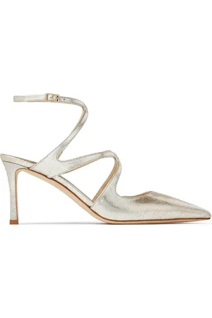 Jimmy Choo Azia 75mm metallic-finish pumps