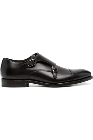 HENDERSON BARACCO Almond-toe leather monk shoes