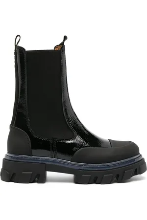 Ganni Patent leather ankle boots