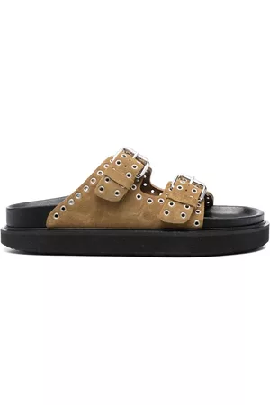 Isabel Marant Eyelet-embellished suede slides