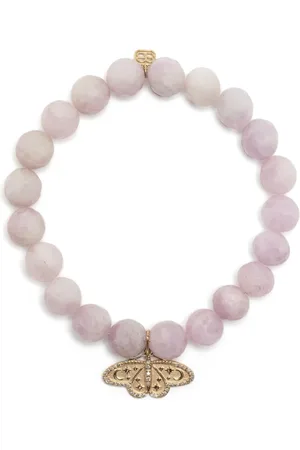 Sydney Evan 14kt yellow gold Celestial Moth kunzite bracelet